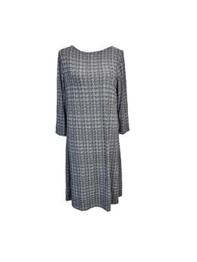 J. Jill Wearever Collection Dress sz Small Tall Black White Stretch Knee Career
